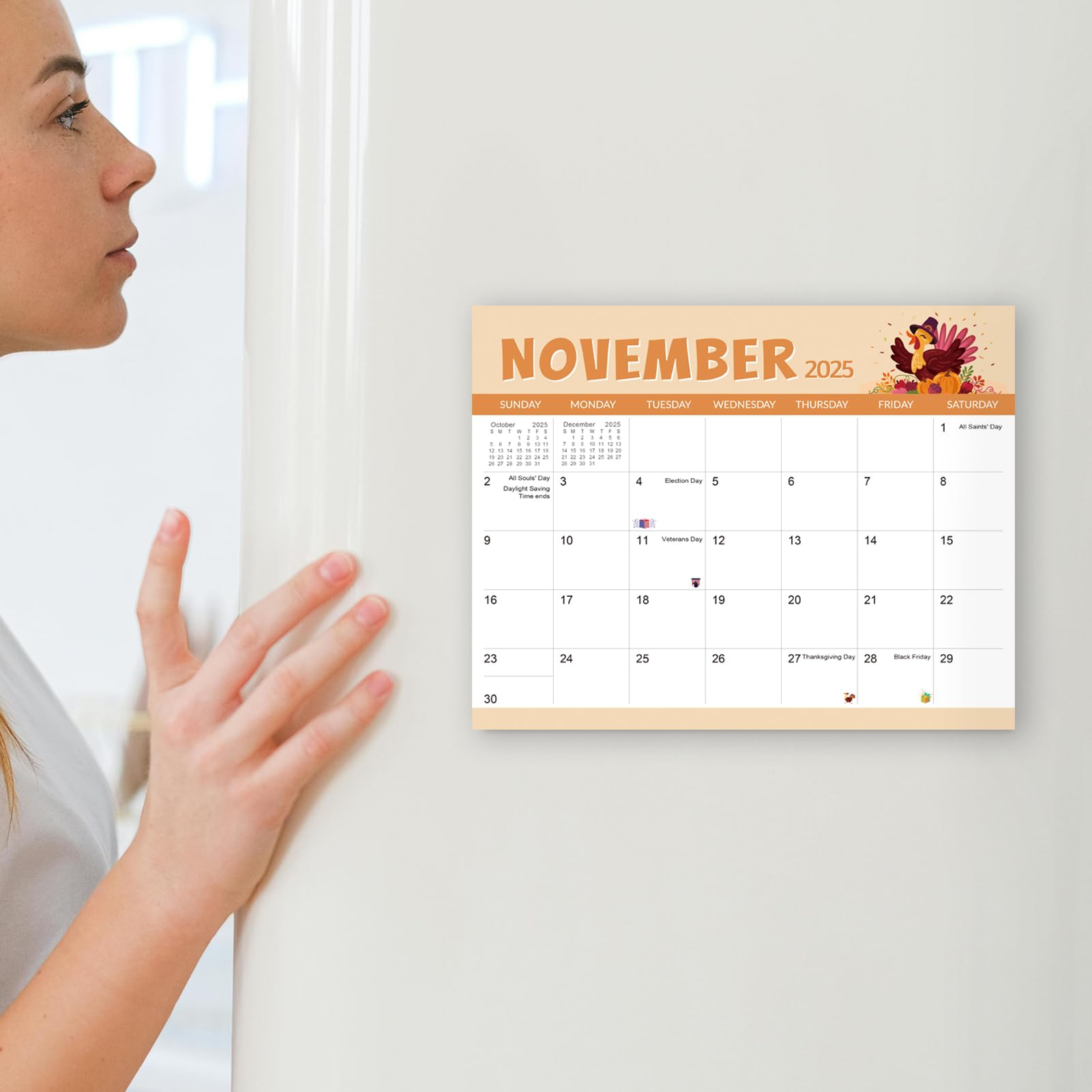 SKYDUE 18-Month Magnetic Refrigerator Calendar (July 2024-December 2025) - 10