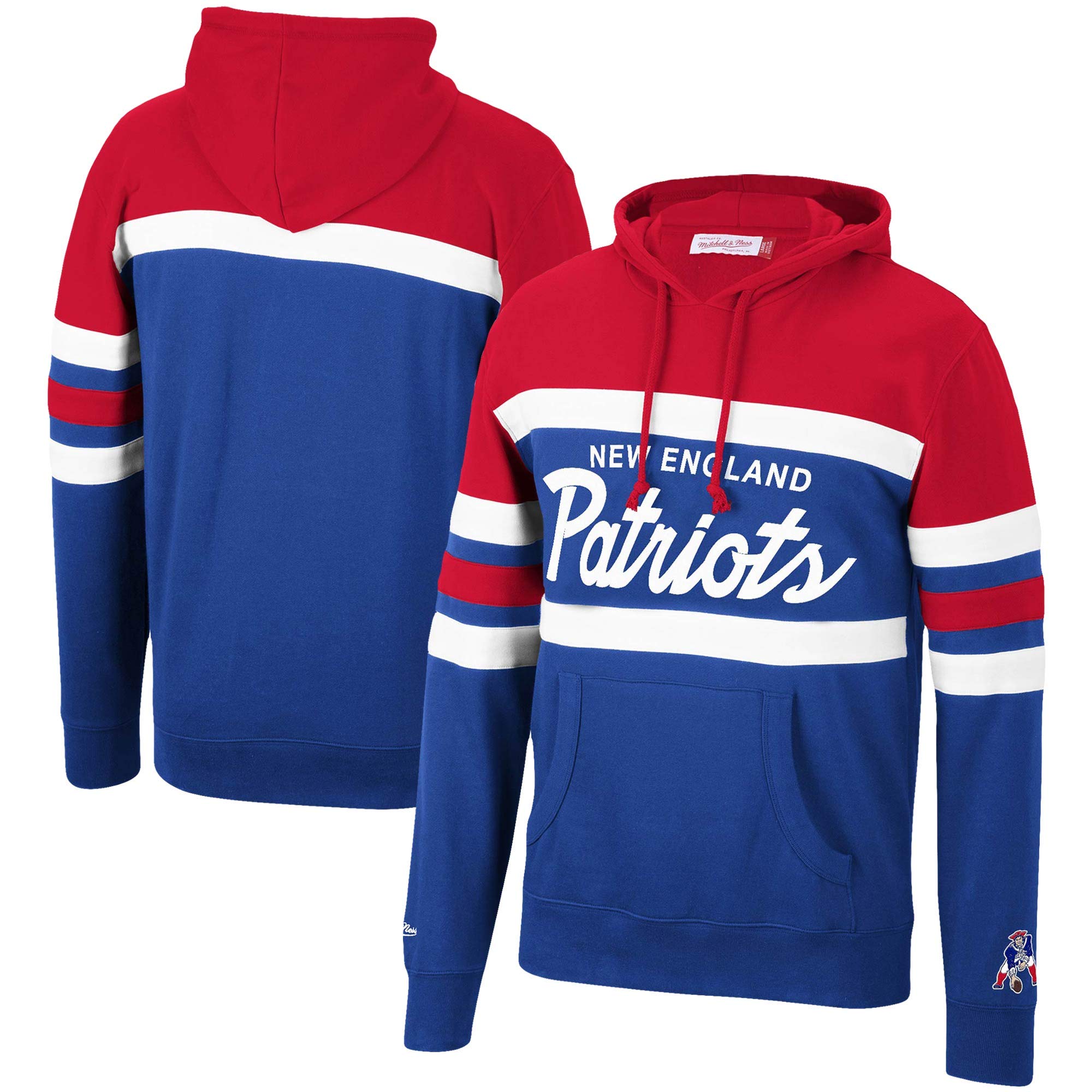 Mitchell & Ness Men's Buffalo Bills Head Coach Pullover Hoodie - Red & Royal Blue - NFL Fan Apparel for Game Day & Casual Wear