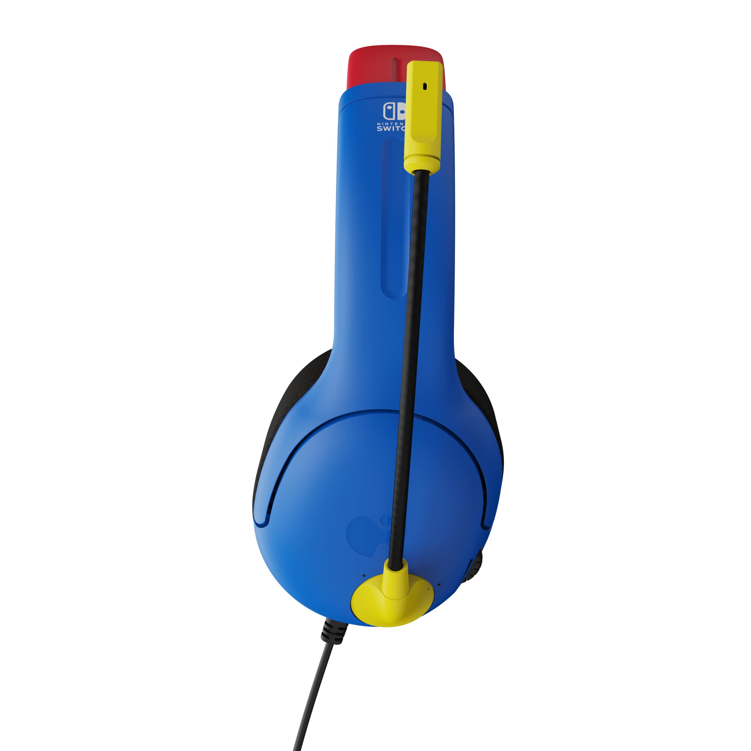 PDP Gaming AIRLITE Stereo Headset with Noise Cancelling Mic for Nintendo Switch/Switch Lite/OLED - Lightweight Wired Gaming Headphones with 3.5mm Jack, Soft Ear Cushions (Mario Dash Blue) - Perfect for Gaming, Online Classes & Remote Work