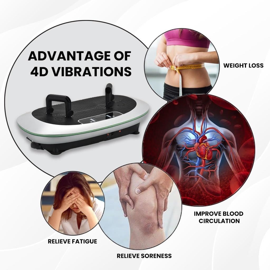 EILISON 4D Vibration Plate Exercise Machine with 3 Powerful Silent Motors - Oscillation, Linear & Pulsation Modes for Home Workout - Full Body Vibration Platform for Weight Loss, Muscle Recovery & Toning - Perfect for Home Gym, Physical Therapy & Post-Workout Relaxation