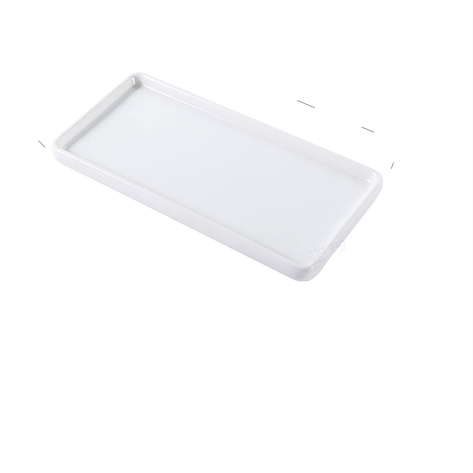 White Porcelain Rectangular Ceramic Tray - Small Bathroom & Jewelry Storage Organizer for Mouthwash Cups, Living Room Decor, Vanity Essentials (1pc) - Perfect for Home Organization & Gift Giving