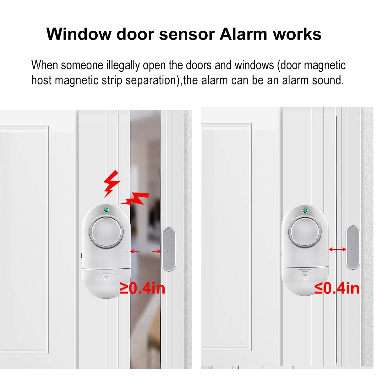 Toeeson 120dB Window & Door Alarm - High Security Pool Alarm for Home Protection | Wireless Burglar Alert for Windows, Doors & Entryways | Ideal for Home, Apartment & Vacation Rental Security