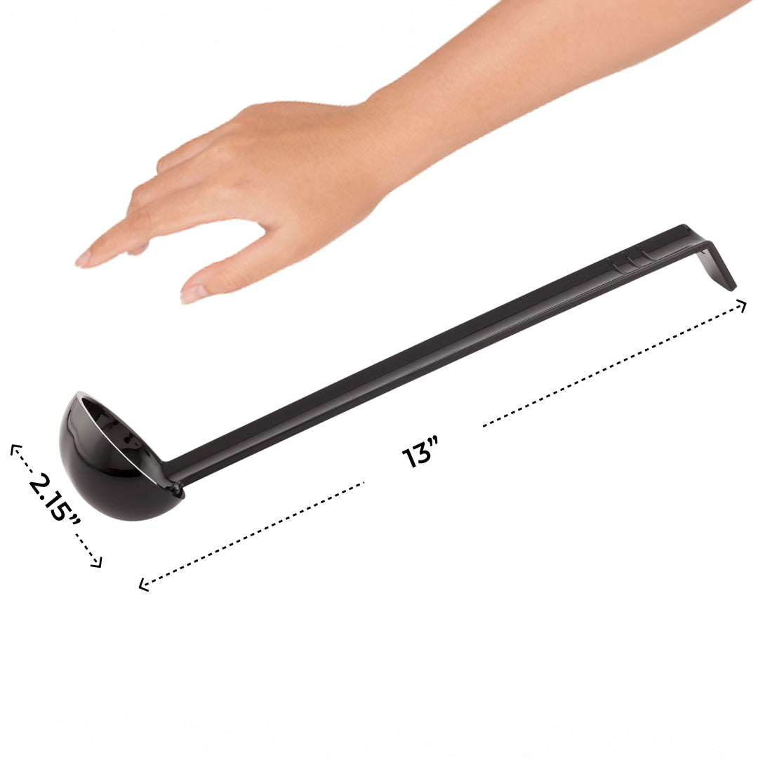 1 oz Black Plastic Sauce Ladle - BPA Free, Dishwasher Safe - Perfect for Restaurants, Catering & Home Kitchen Use - 1 Count Box (Pack of 13)