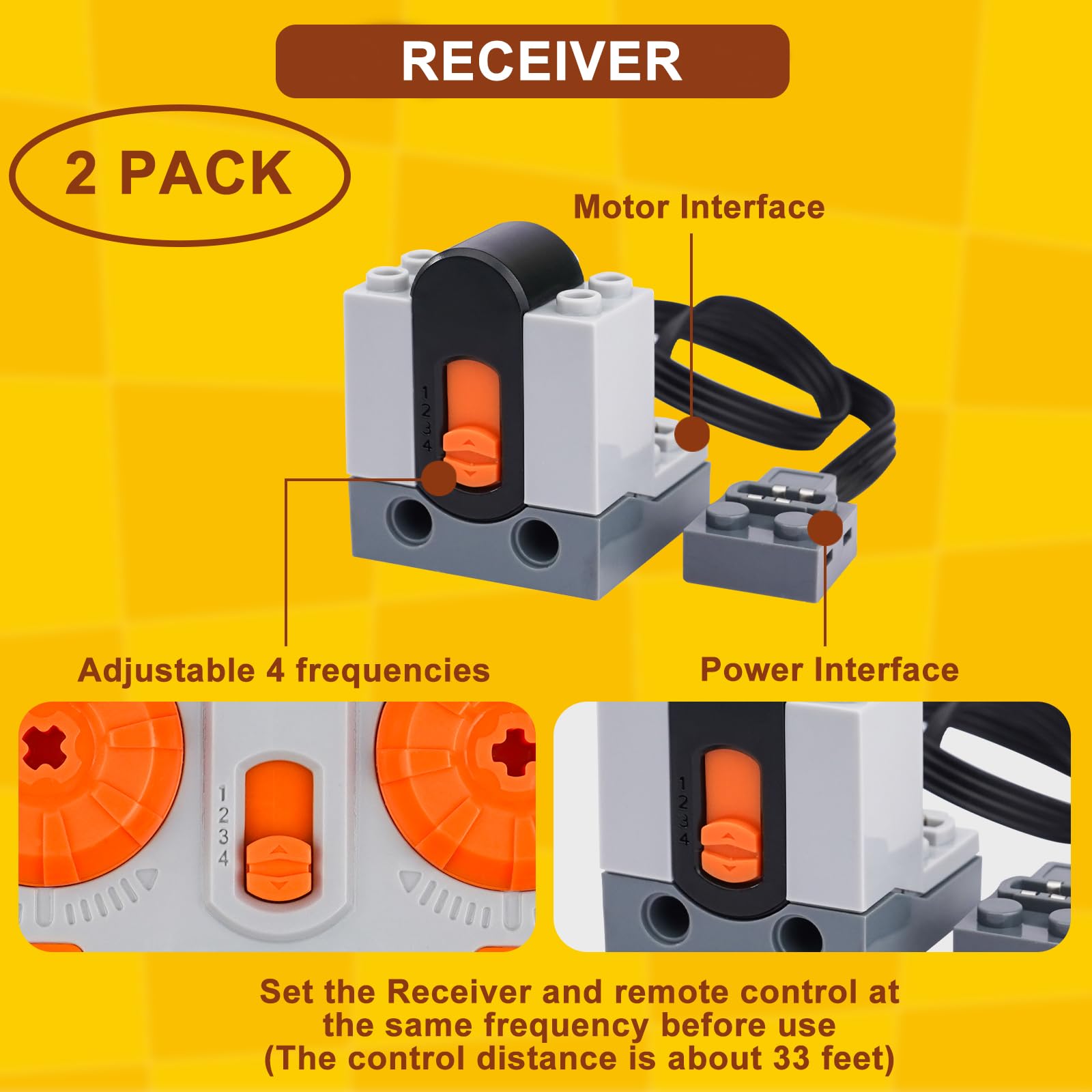 40pcs Lego Technic Power Function Motor Set - M, L, XL, Servo & Train Motors with Remote Control, Battery Box, Receiver, Light Cable & Wires for Robotics, STEM Projects & Model Building