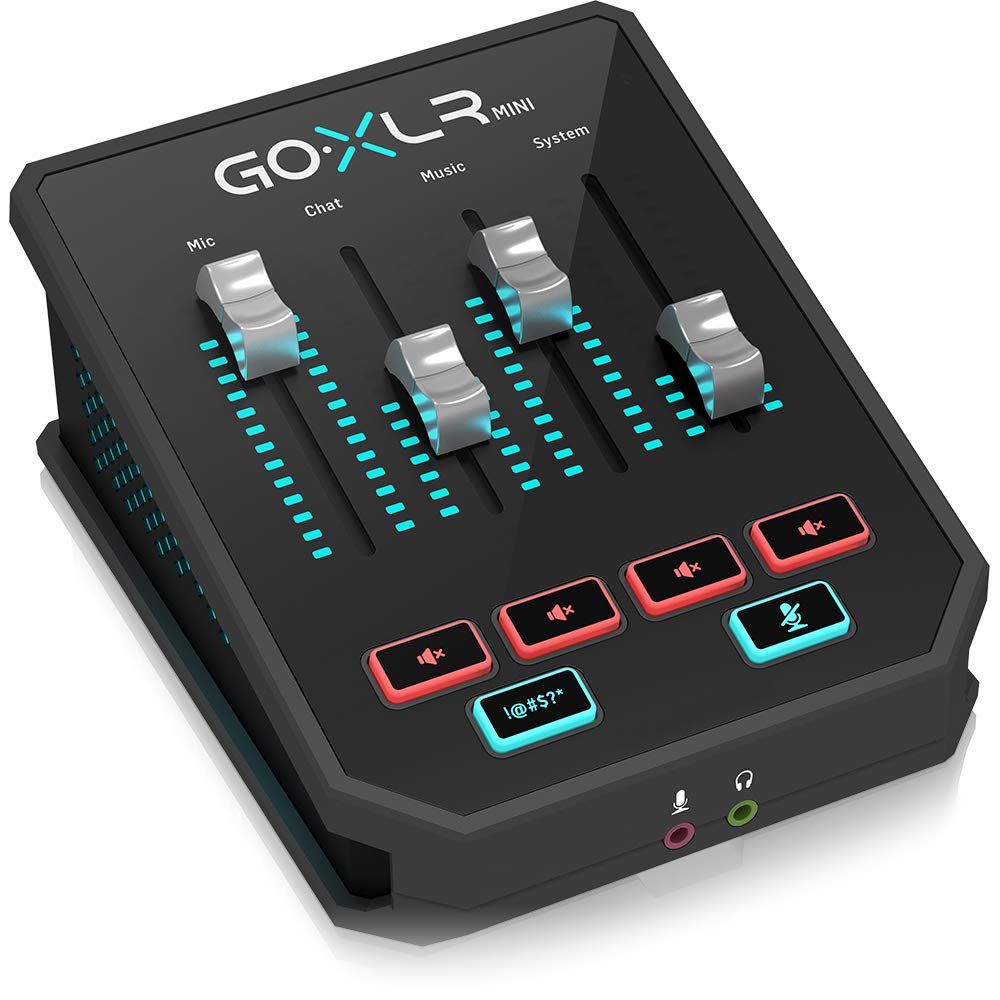 TC-Helicon Go XLR Mini DJ Mixer & Amazon Basics 10ft XLR Male to Female Microphone Cable - Professional Audio Equipment for Live Streaming, Podcasting & Music Production