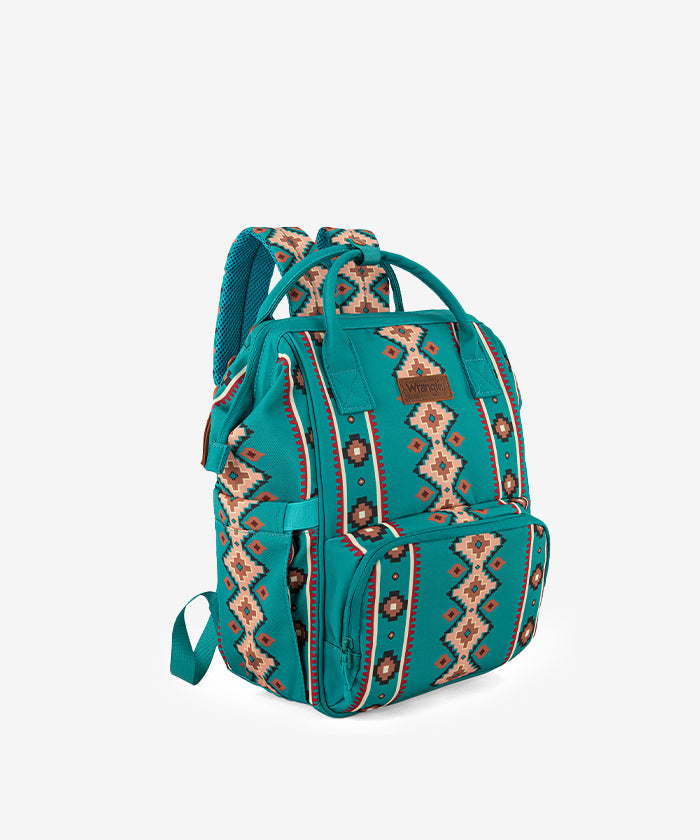 Wrangler Aztec Southwestern Print Diaper Bag - Stylish Baby Essentials Organizer for Travel, Outings & Daily Use