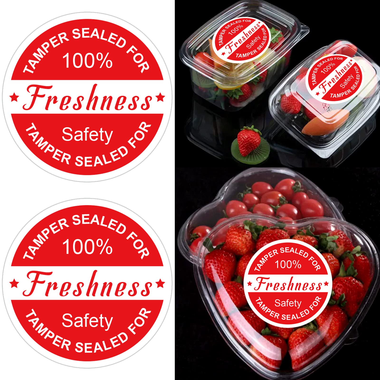 500 Pcs 2 Inch Tamper-Proof Stickers for Food Delivery | Tamper Evident Security Labels for Freshness & Safety | Perfect for Restaurants, Meal Prep & Grocery Delivery Services