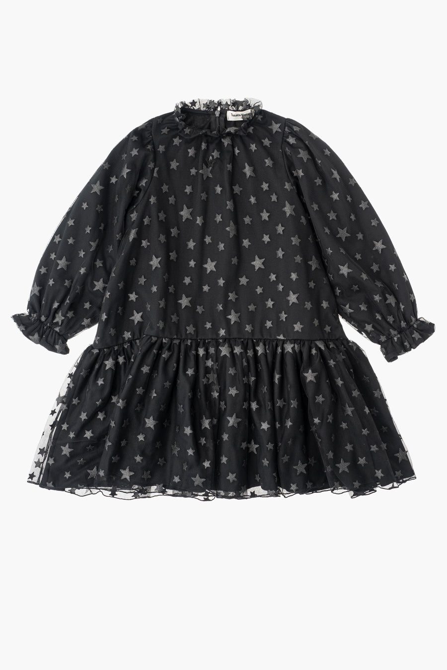 Vintage Midi Tulle Dress for Girls with Star Print - Perfect for Birthday Parties, Photo Shoots & Special Occasions