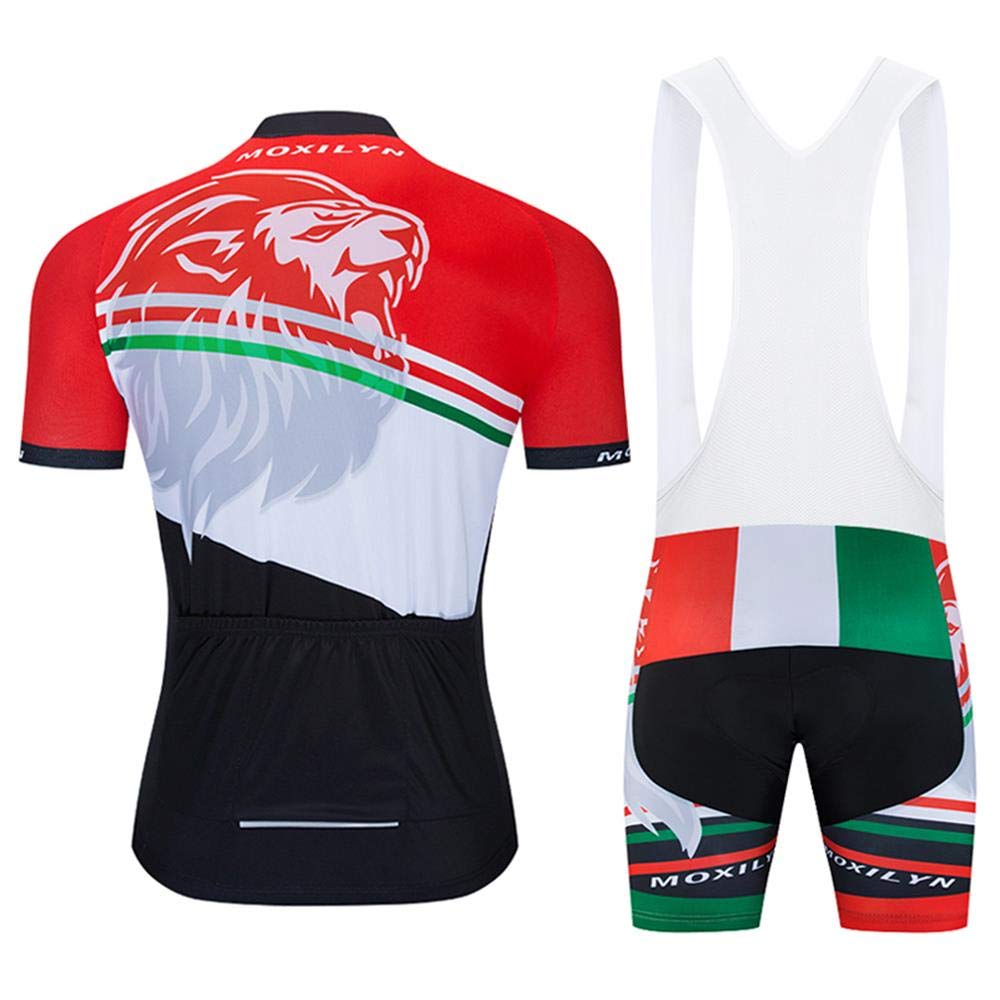 MOXILYN Men's Cycling Jersey & Bib Shorts Set - Breathable Short Sleeve MTB Bike Shirt with 20D Gel Padding - Perfect for Mountain Biking, Road Cycling & Outdoor Sports