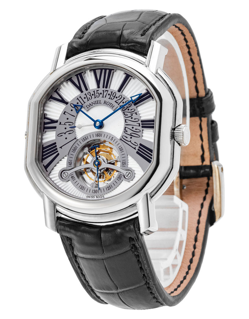 Daniel Roth Masters Tourbillon Retrograde Date 18K White Gold Luxury Men's Watch - Perfect for Business Meetings, Formal Events & Watch Collectors