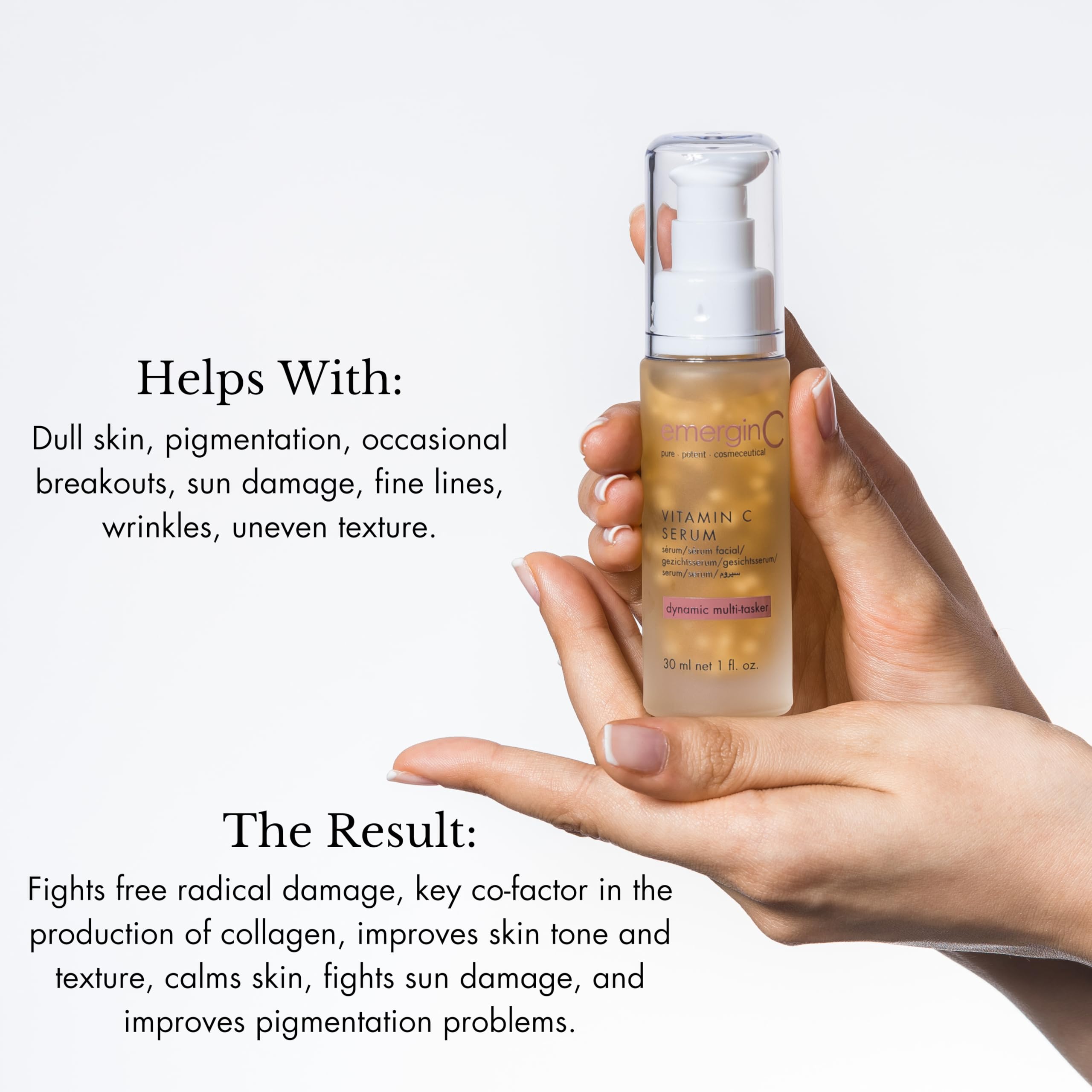 emerginC 12% Vitamin C Facial Serum - Extra Strength Anti-Aging Serum with Micro-Encapsulated Vitamin C for Dark Spots & Wrinkles (1oz/30ml) - Brightening Face Serum for Day & Night Skincare Routine