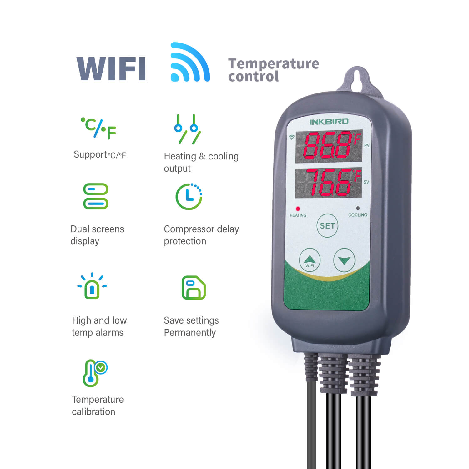 ITC-308 WiFi Temperature Controller - Smart Thermostat for Home, Greenhouse & Aquarium - Remote Monitoring & Control via App