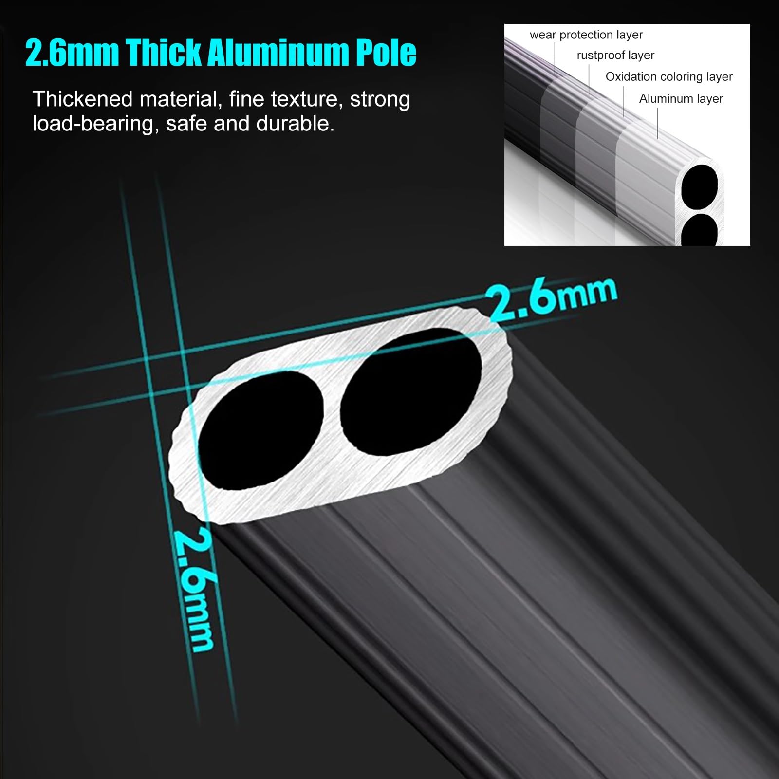 Wall Mounted Aluminum Closet Rod - Adjustable 24 to 50 Inch Clothes Hanging Bar for Wardrobe Organization (Silver) - Perfect for Bedroom Closets, Laundry Rooms & Apartment Storage Solutions