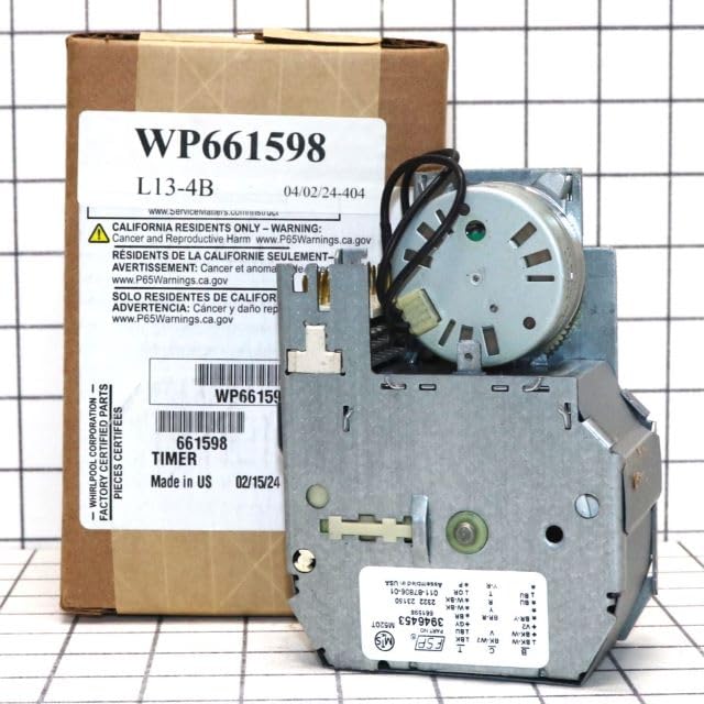 WP661598 Washing Machine Timer Replacement Part - Compatible with Multiple Brands - Easy DIY Installation for Laundry Room & Home Appliance Repair
