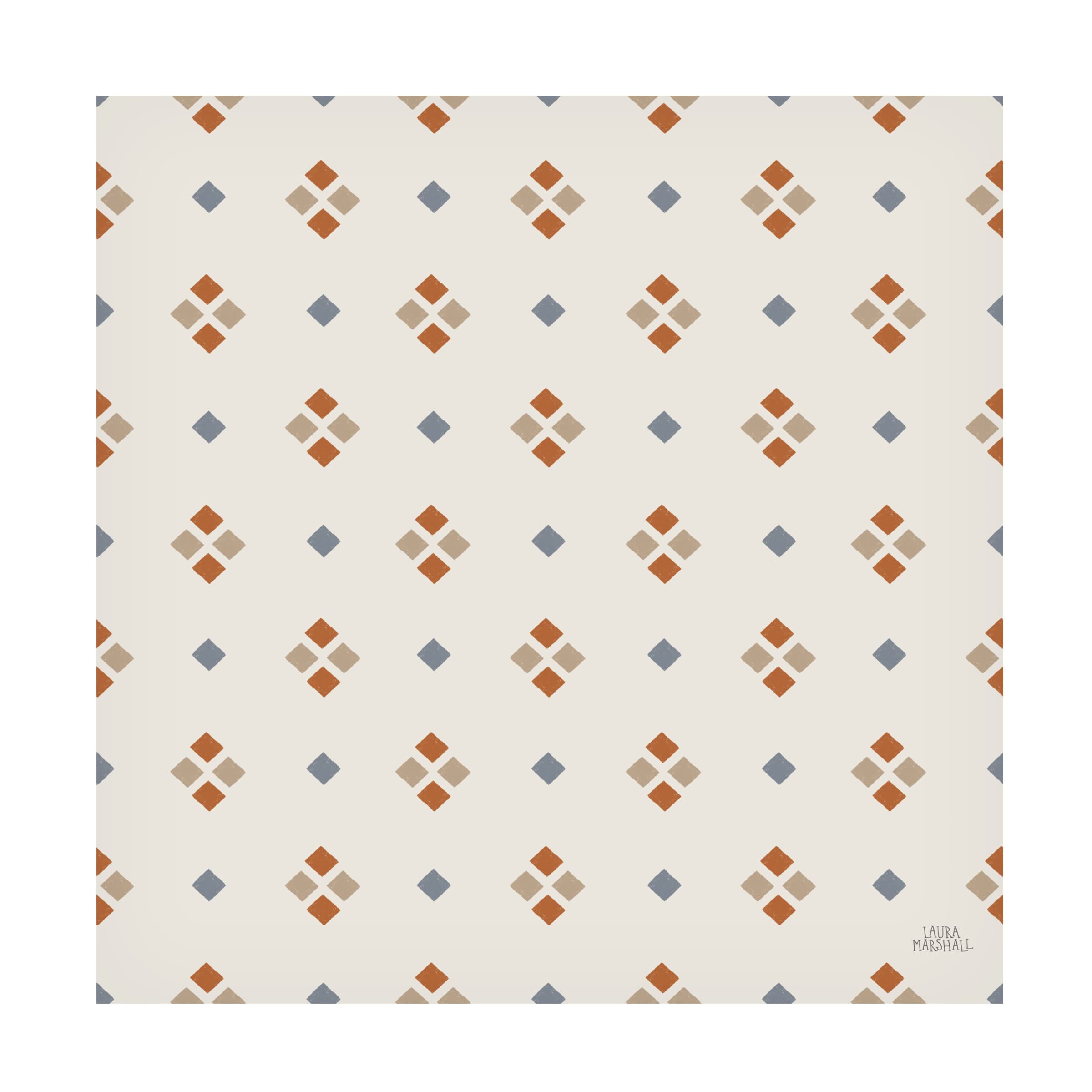 Laura Marshall 'Gone Glamping Pattern VIIA' Canvas Wall Art - Vintage Camping Inspired Decor for Living Room, Bedroom & Office