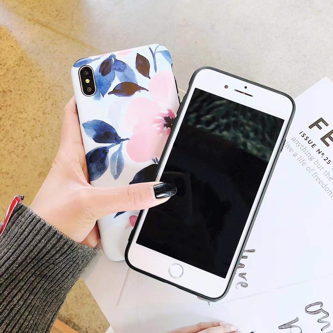 Floral iPhone 13 Pro Max Case - Peach Blossom TPU Cover with Artistic Ink Painting Design | Pink Rubber Protective Case for Women | Perfect for Spring, Everyday Use & Gift Giving
