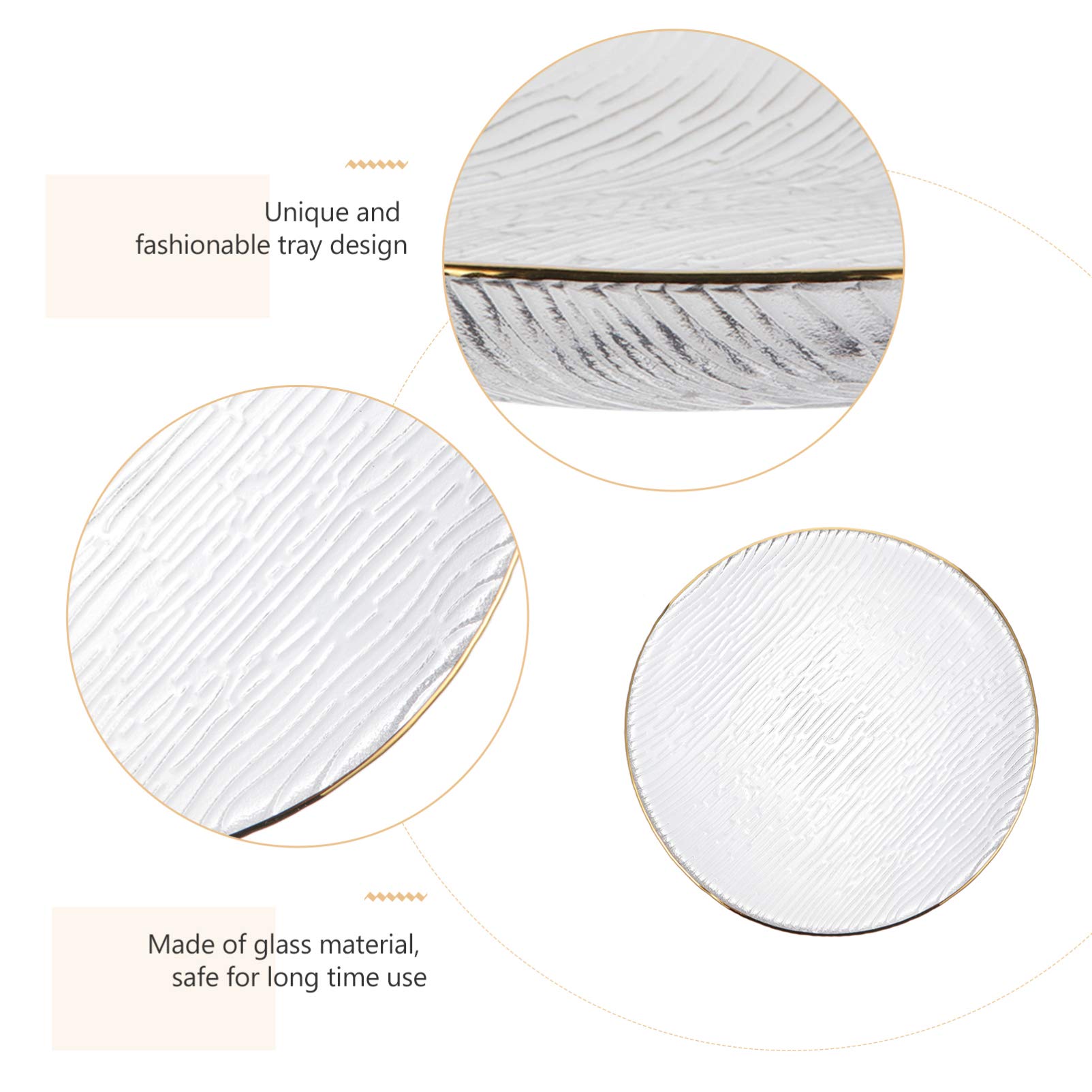 Japanese Golden Trim Glass Salad Plates - Crystal Clear Dinnerware for Party & Restaurant Dining
