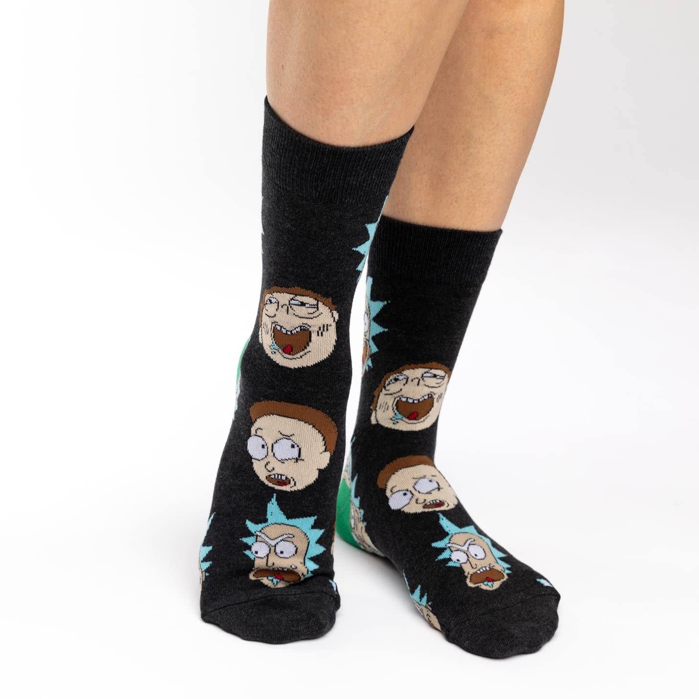 Good Luck Sock Women's Rick and Morty Socks - Fun Cartoon Crew Socks for Adults | Perfect Gift for Fans, Cosplay & Everyday Wear