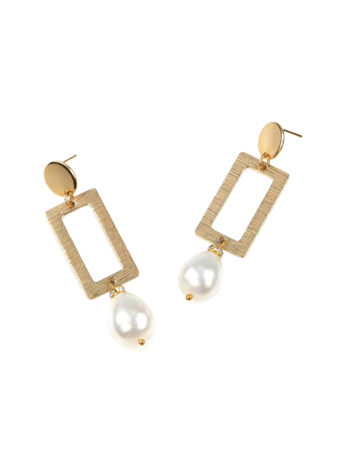 Elegant Jana Gold and Pearl Earrings for Women - Luxury Dangle Earrings for Weddings, Parties & Special Occasions