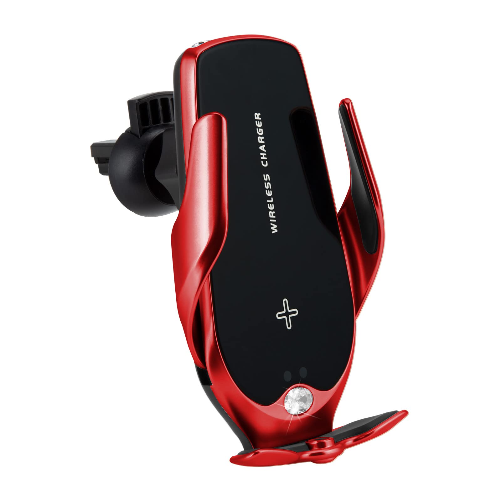 Universal Magnetic Car Phone Mount with Wireless Charging & Aromatherapy Spray - Air Vent Phone Holder Bracket (Red) - Perfect for Hands-Free Driving, Commuting & Travel