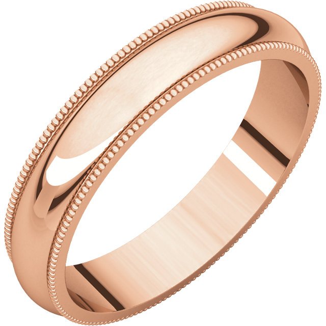 14K Gold 4mm Milgrain Wedding Band for Women - Elegant & Timeless Bridal Ring for Engagement, Anniversary & Special Occasions