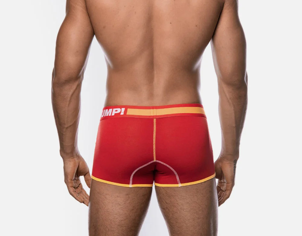 PUMP! Flash Jogger Mesh Boxer Briefs for Men - Breathable Red Underwear for Running, Gym & Everyday Comfort