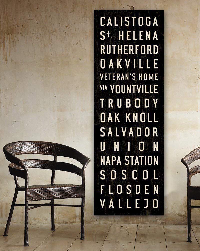 Napa Valley Subway Sign Wall Art - California Wine Country Canvas Print for Dining & Living Room Decor | Large 20x60 Wine Tasting & Restaurant Wall Decor | Perfect for Home, Office & Travel Themed Spaces