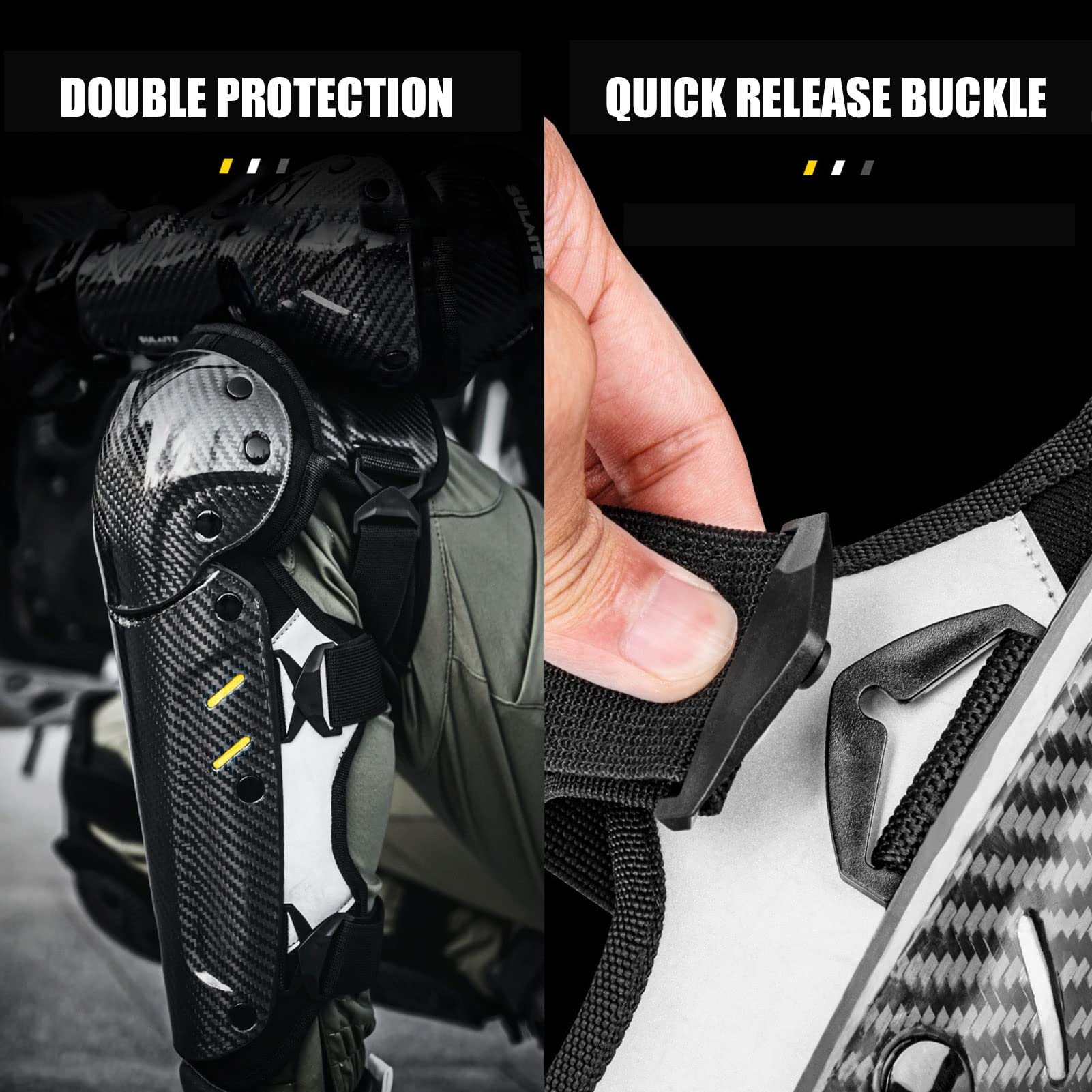 **Motorcycle Elbow & Knee Pads for Adults - Adjustable Knee Shin Guards for Motocross, Mountain Biking & Racing - 4-Piece Protective Gear Set (Ideal for Off-Road, Dirt Biking & Extreme Sports)**
