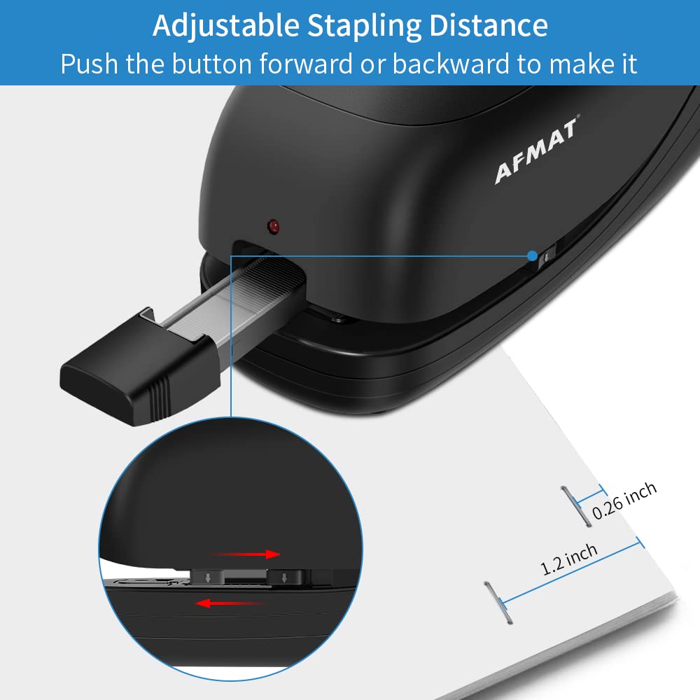 Electric Stapler Heavy Duty - Automatic Desktop Stapler with AC/Battery Power, 25 Sheets Capacity, Reload Reminder & Release Button - Perfect for Office, School, and Home Paperwork (Black)