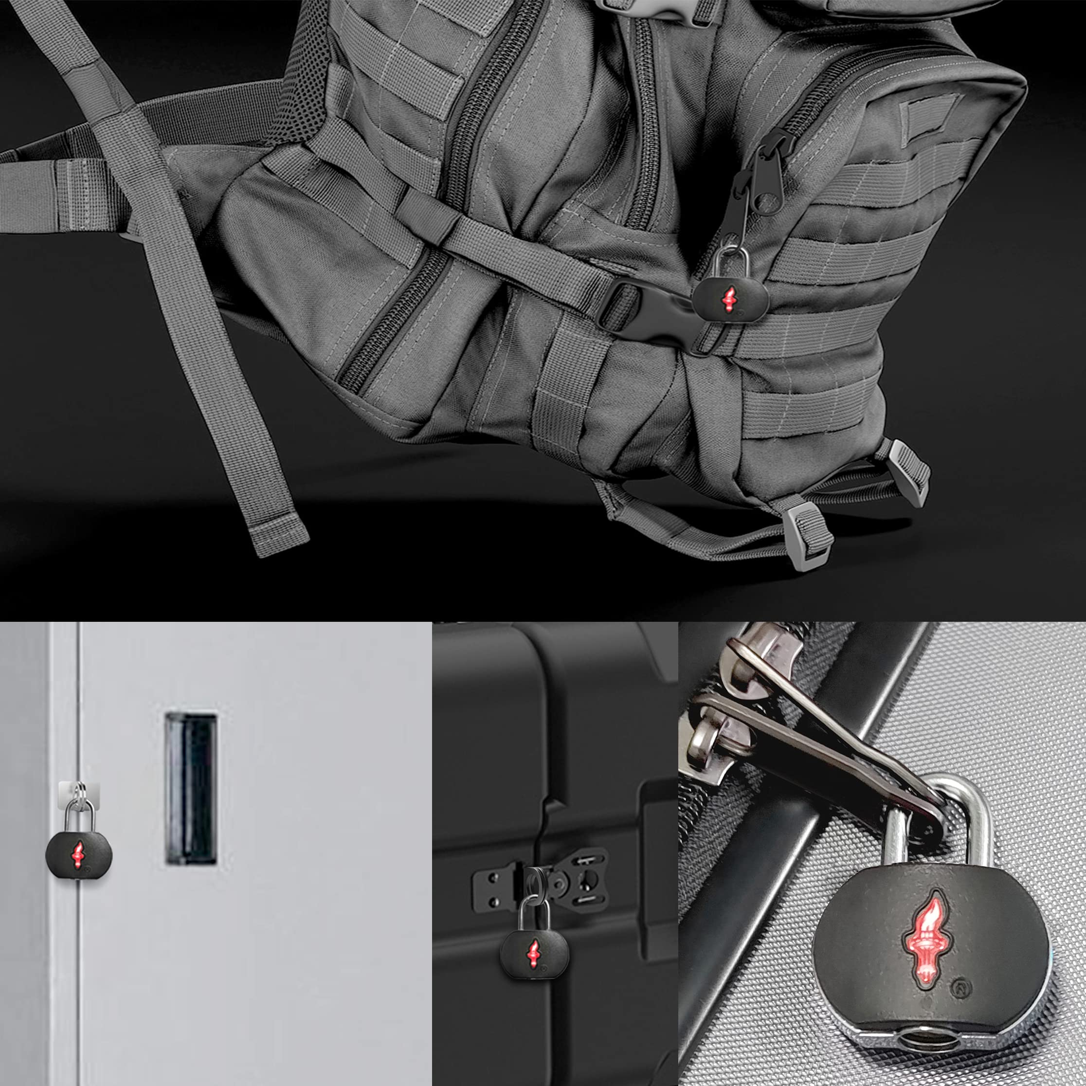 4-Pack Black TSA Approved Luggage Locks - Secure Suitcases, Carry-On Bags, Backpacks & Laptop Cases - Perfect for Travel, Business Trips & Airport Security
