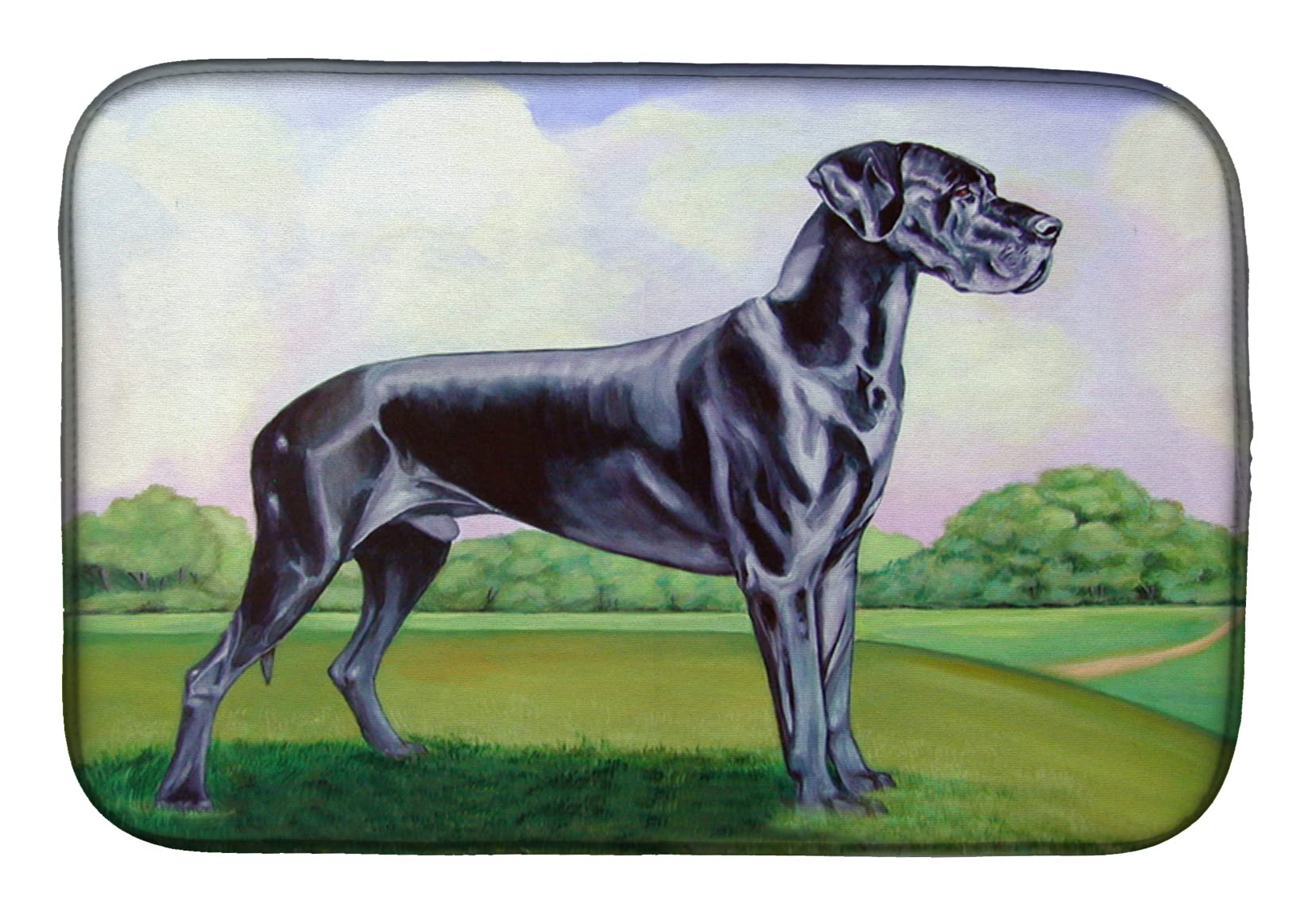 Caroline's Treasures 7245DDM Great Dane Themed Absorbent Dish Drying Mat - 14 x 21 Inch Multicolor Kitchen Counter Protector | Perfect for Drying Dishes, Protecting Countertops & Adding Pet Lover Decor