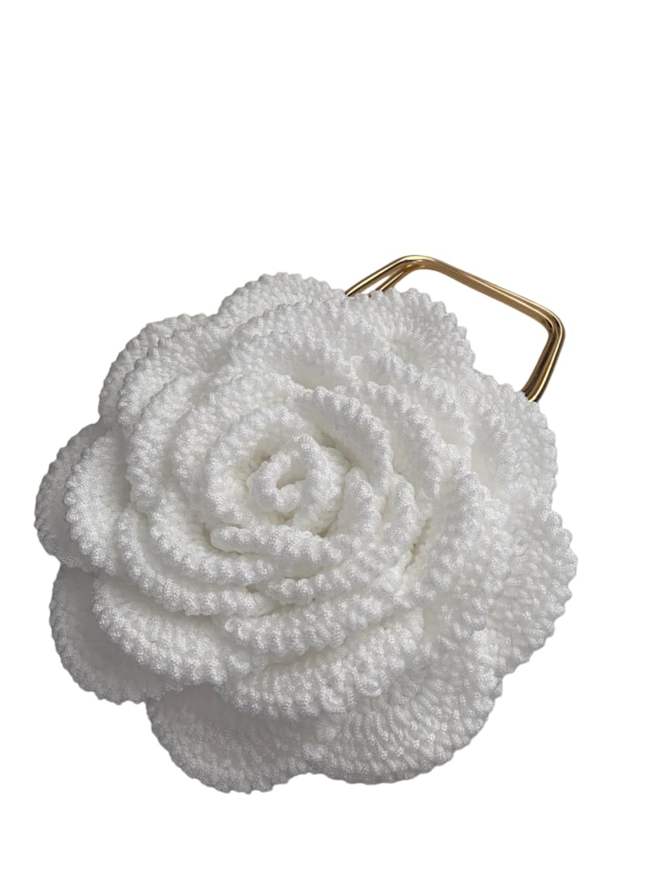 Elegant Rose Shaped Crochet Clutch Purse for Women - Beige & Orange Handmade Flower Bag (Red Option) | Perfect Gift for Weddings, Date Nights & Special Occasions
