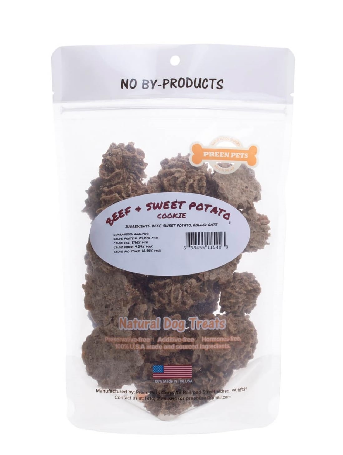 Beef Sweet Potato Dog Treats 1lb - Healthy Snacks for Pets