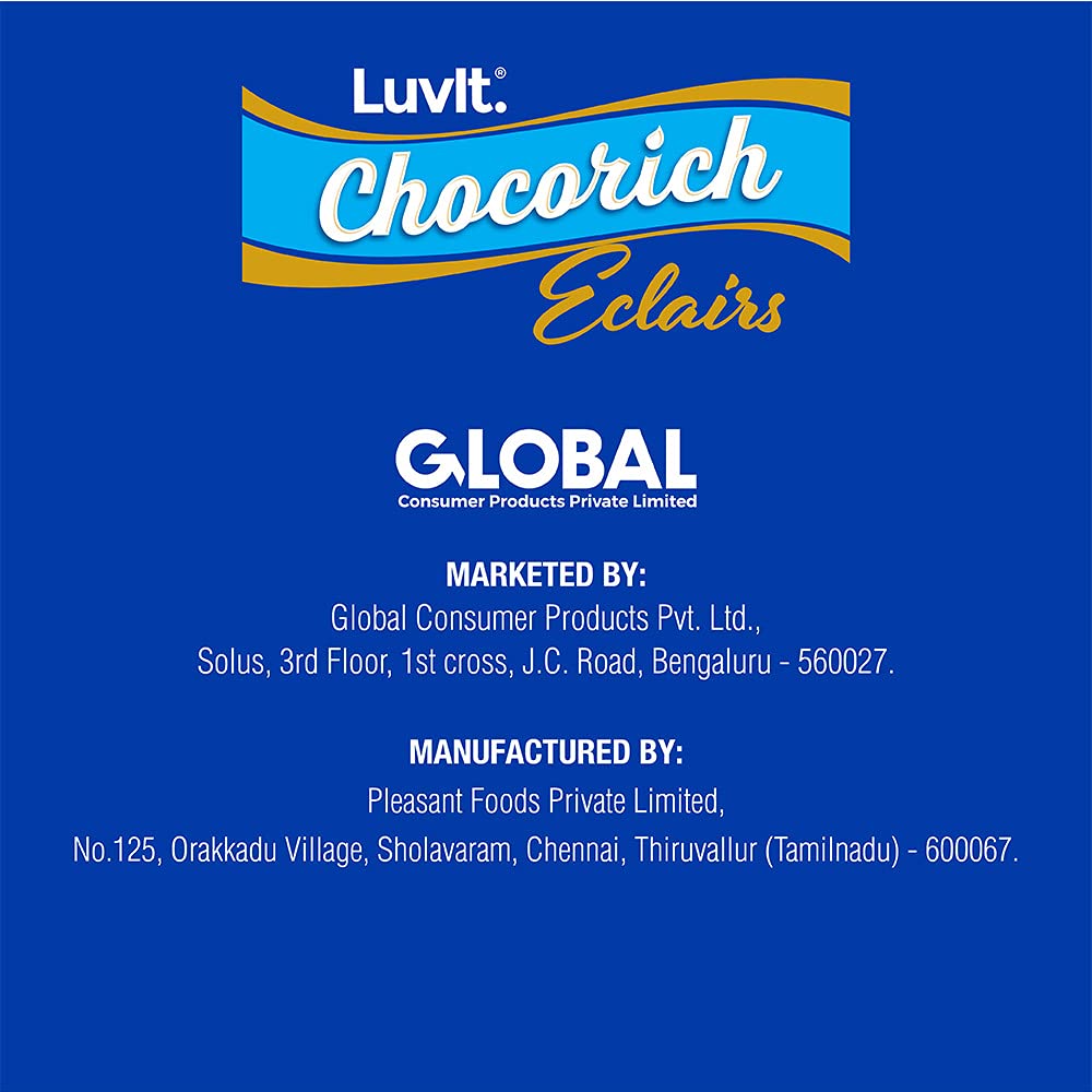 LuvIt Chocorich Classic Eclairs Chocolate - 78 Piece Birthday Party Pack (390g) | Bulk Chocolate Candies for Parties, Gifts & Celebrations | Perfect for Halloween, Christmas & Easter Treats