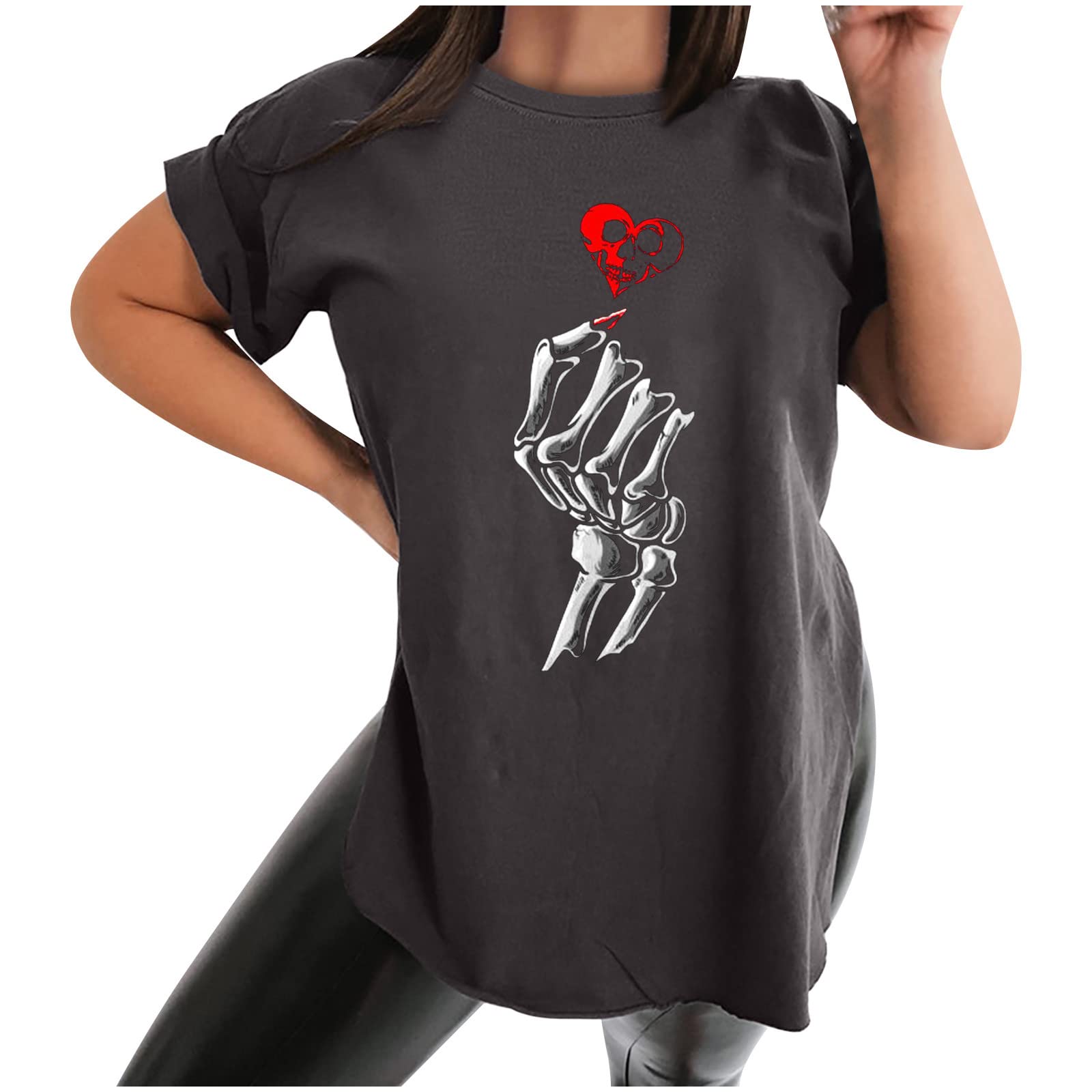 Stylish Plus Size Women's Summer Graphic T-Shirts - Cute Skull Print Short Sleeve Casual Tees for Beach, Vacation & Everyday Wear