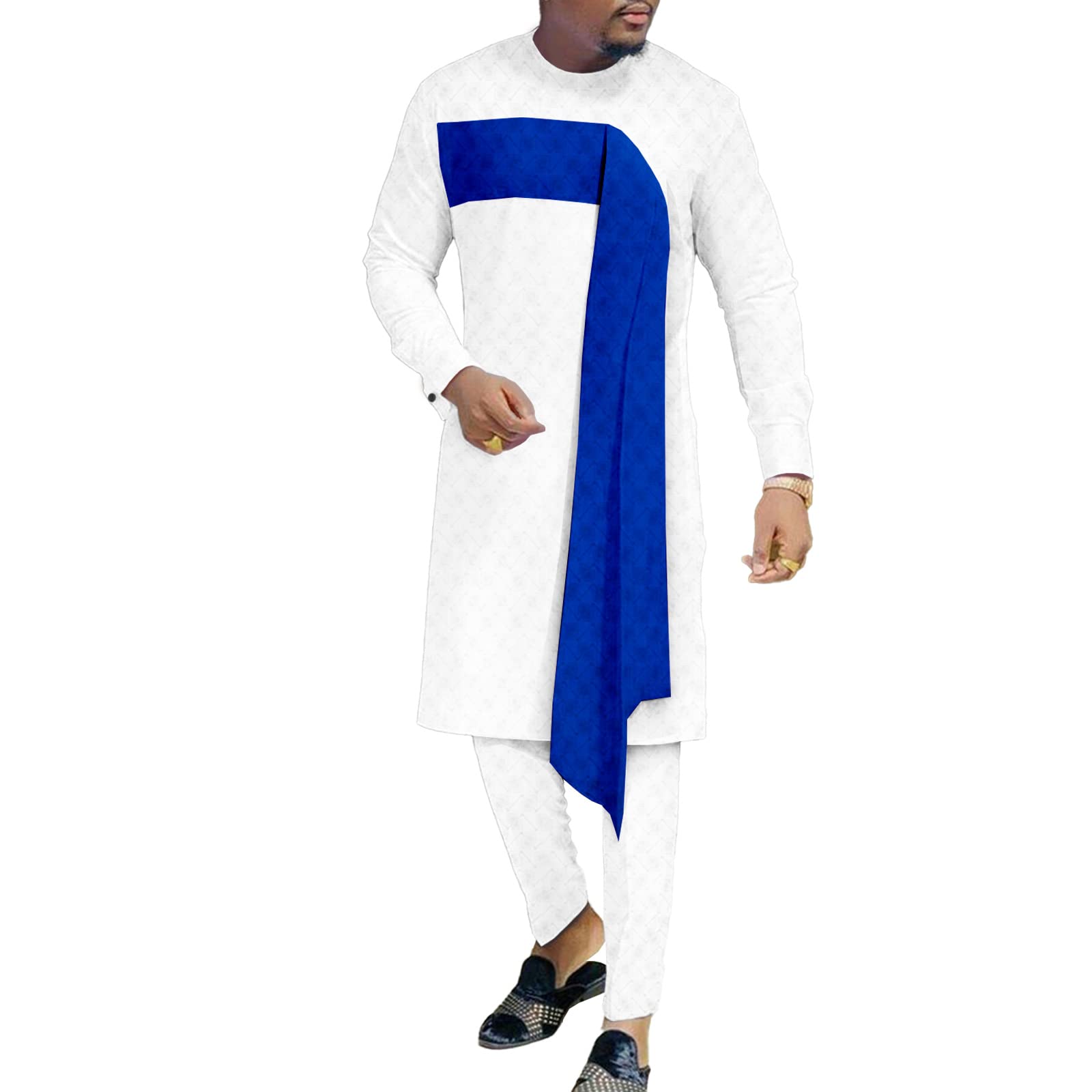**African Print Dashiki Suit for Men - 2 Piece Outfit with Scarf | Plus Size Wedding & Party Attire | Stylish Cultural Outwear for Special Occasions | Perfect for Festivals, Ceremonies & Cultural Events**