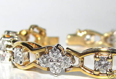 3.65 Carat Diamond Cluster Bracelet in 14K Gold - G VS Clarity, Excellent Cut & Secure Links | Elegant Jewelry for Weddings, Anniversaries & Special Occasions