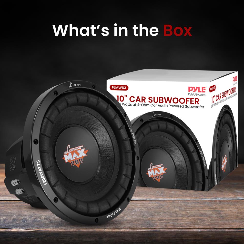 Max Pro 10 Inch High Power Car Subwoofer - Deep Bass Audio for Trucks, SUVs & Custom Car Audio Systems | Perfect for Road Trips & Music Lovers