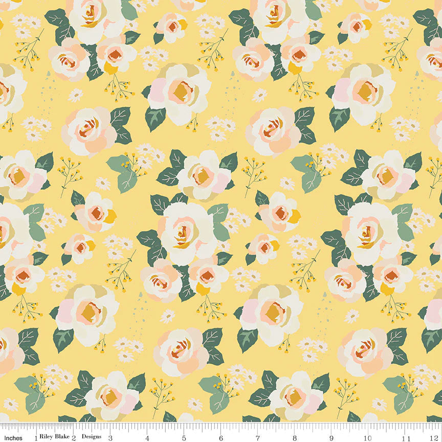 Forgotten Memories Riley Blake Designs C12750 Main Lemon Fabric - Perfect for Quilting, Home Decor, and DIY Craft Projects