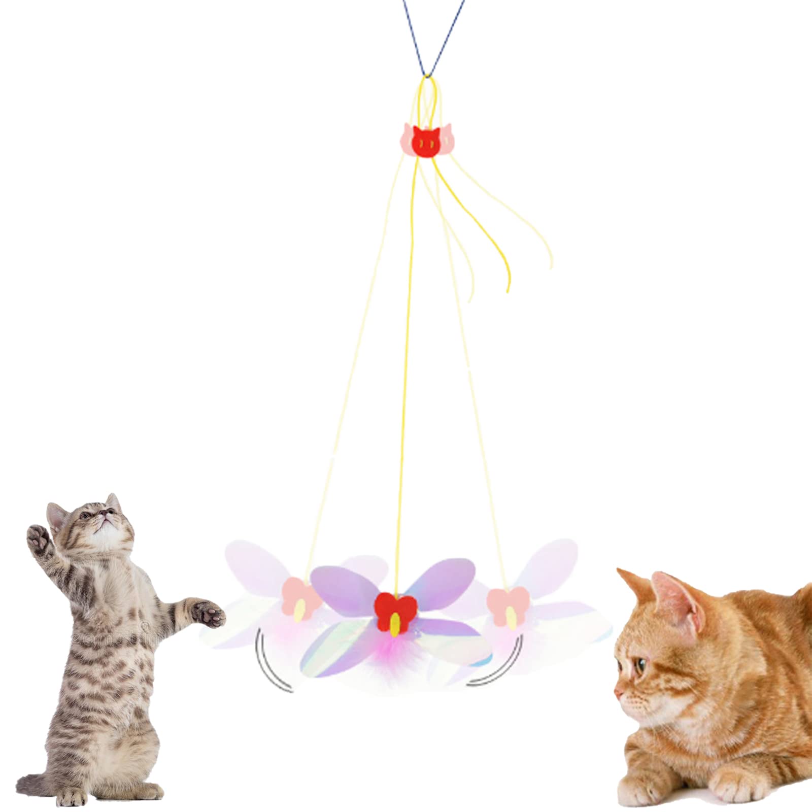 Interactive Dragonfly Cat Toy - Teaser & Exerciser for Indoor Cats & Kittens - Hanging Door, Window, Chair & Cat Cage Accessory - Fun Playtime & Exercise for Active Felines