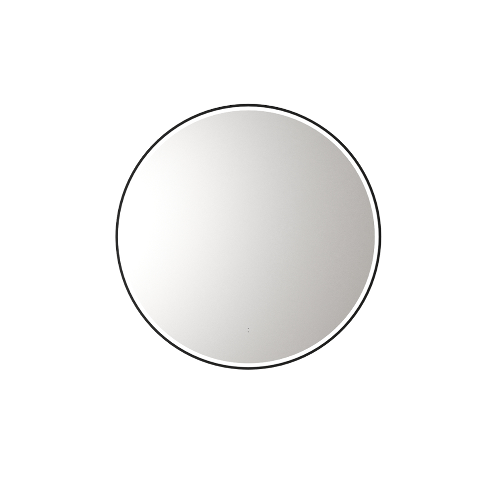 Aulic Windsor Round LED Mirror 700mm Matte Black - Modern Bathroom Vanity Mirror with Soft Lighting for Makeup & Shaving | LMWIN 700 MB