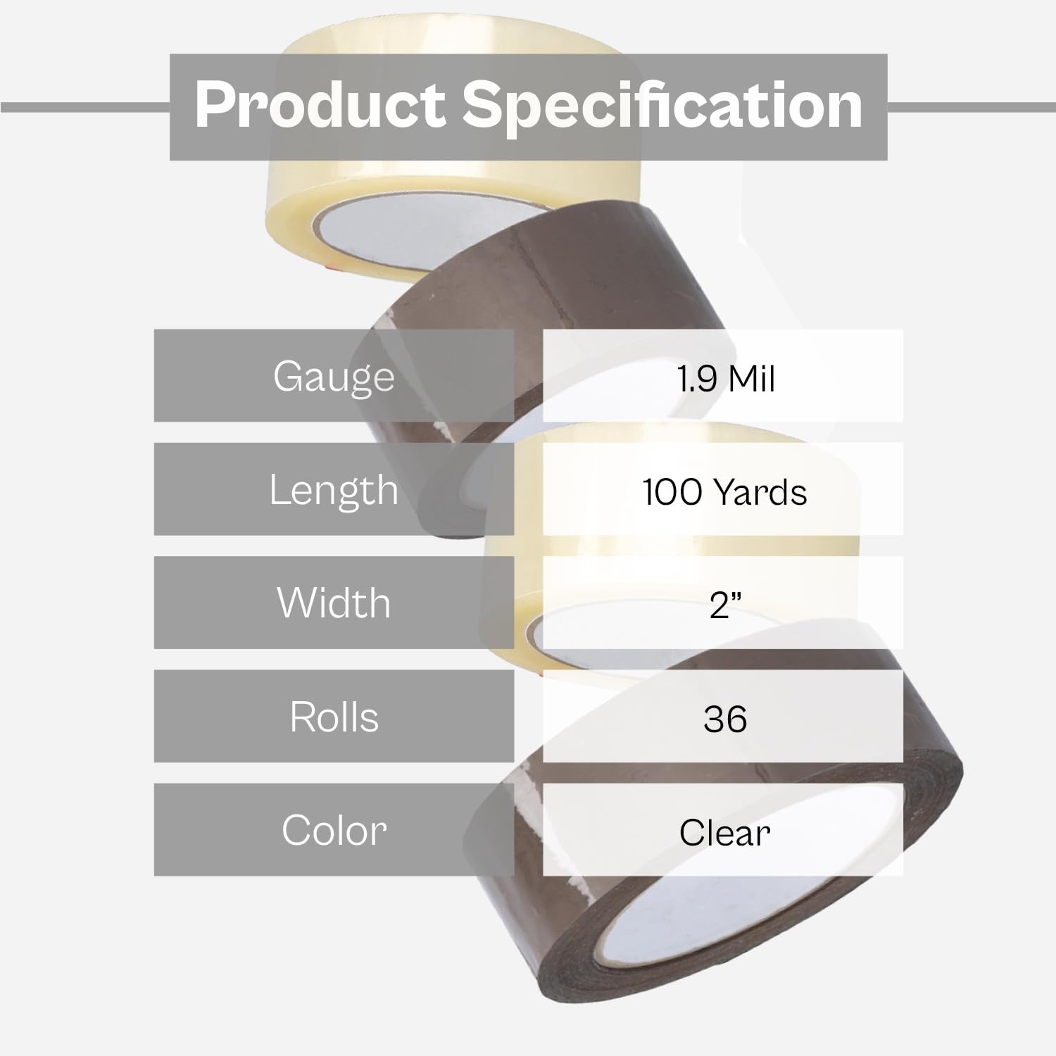 Shield Tape Heavy Duty Packing Tape - 2 Inch x 110 Yards, 36 Rolls (1.9 Mil Clear) for Shipping, Moving & Storage | Dispenser Refill Tape | Secure Packaging for Boxes, Parcels & Ecommerce Shipments