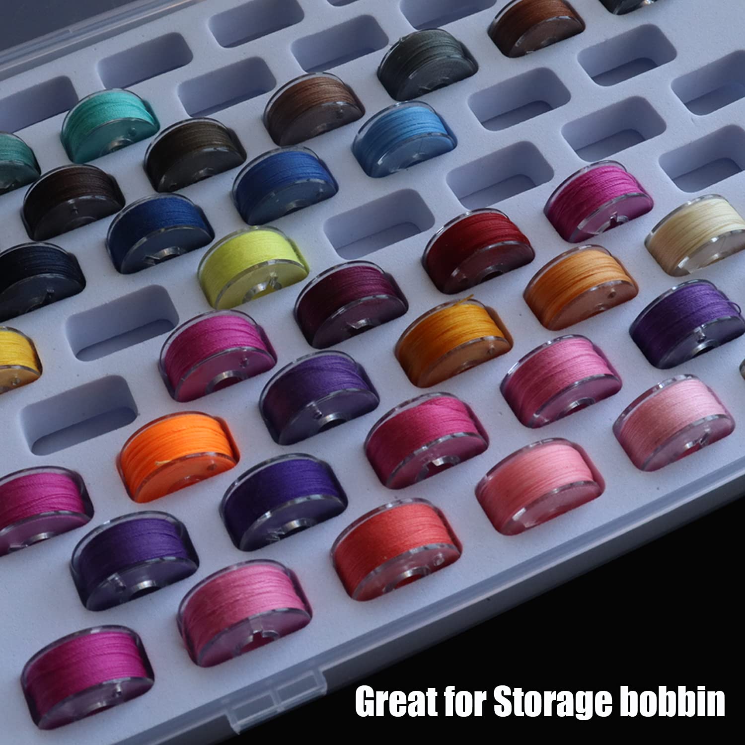 59-Slot Bobbin Box Organizer for Sewing Threads - Perfect for Quilting, Embroidery & Craft Storage