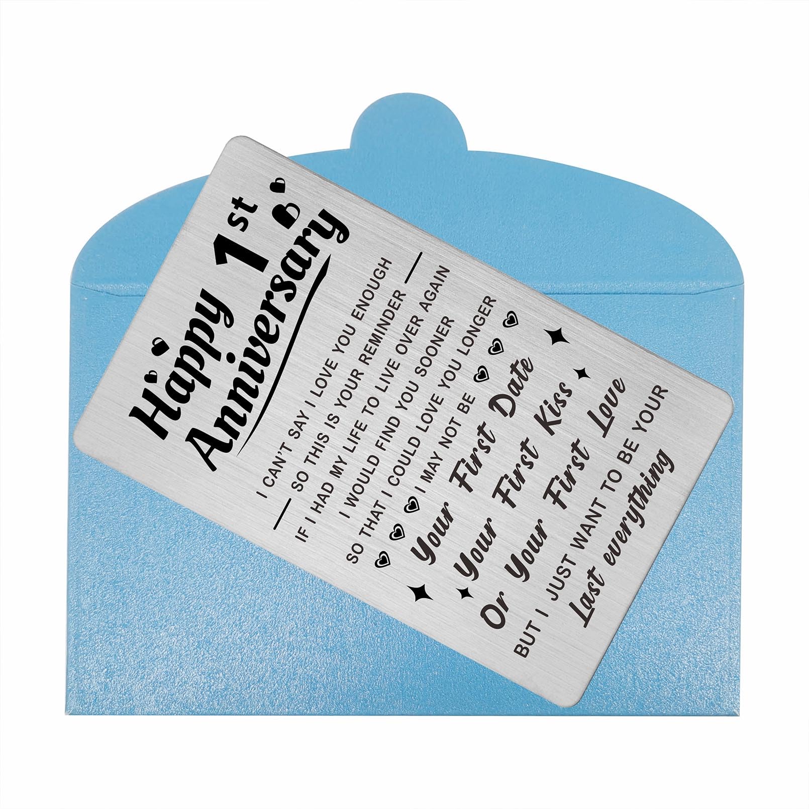 Jzxwan 1st Anniversary Card - Romantic Wedding Anniversary Gift for Husband, Wife, Boyfriend or Girlfriend - Perfect 1 Year Anniversary Present for Couples - Great for First Wedding Anniversary, Valentine's Day & Romantic Occasions