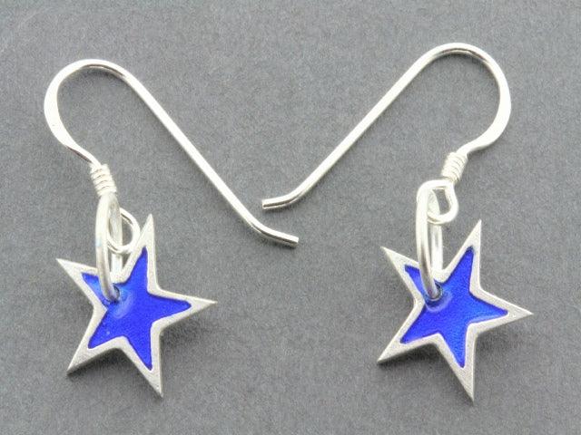 Handmade Blue Star Drop Earrings - Enamel Dangle Jewelry for Women - Perfect for Parties, Weddings & Everyday Wear