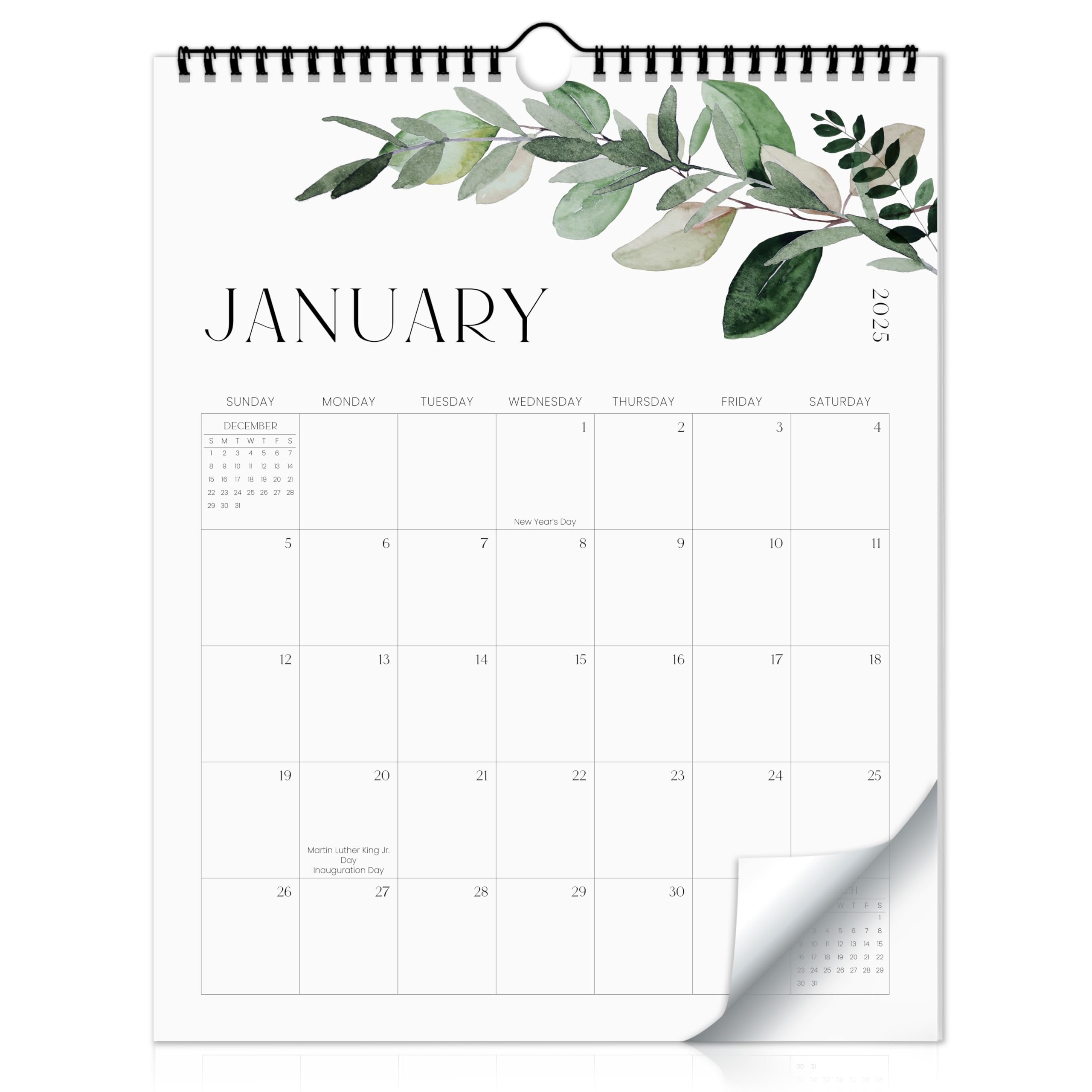 2025 Wall Calendar - June 2024 to December 2025 | Modern Greenery Planner for Home & Office Organization | Perfect for Scheduling, Planning & Gift Giving