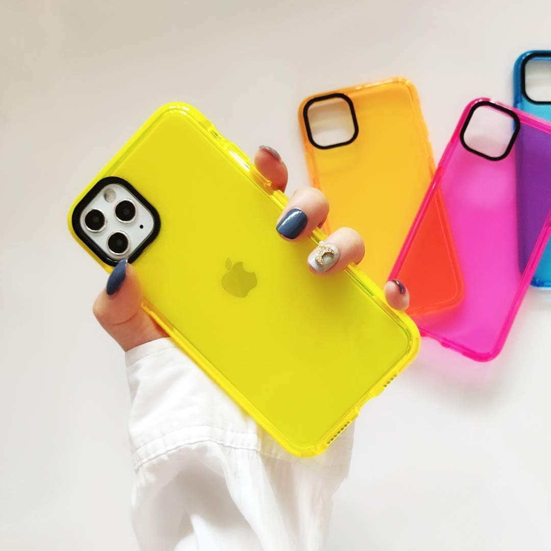 Shockproof Clear TPU Case for iPhone 11 Pro Max (6.5 Inch) - Slim Fit Soft Rubber Protective Cover with Shock-Absorbing Technology | Yellow | Perfect for Daily Use, Outdoor Activities & Travel Protection