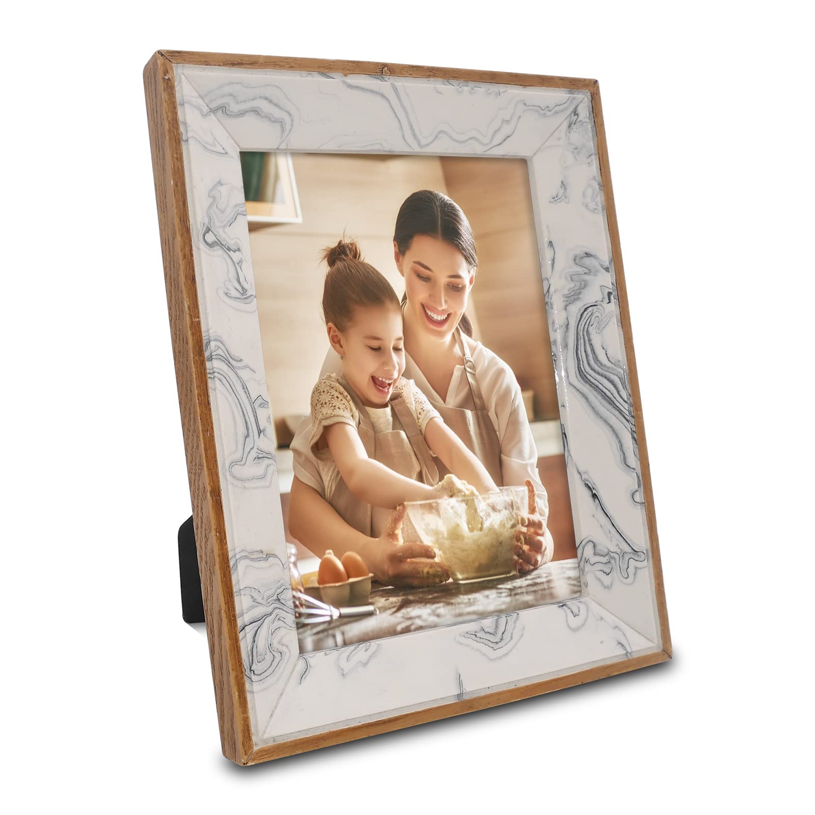 5x7 Picture Frame - White Wood Photo Frame for Wall & Tabletop Display - Perfect for Home, Office & Gift Giving