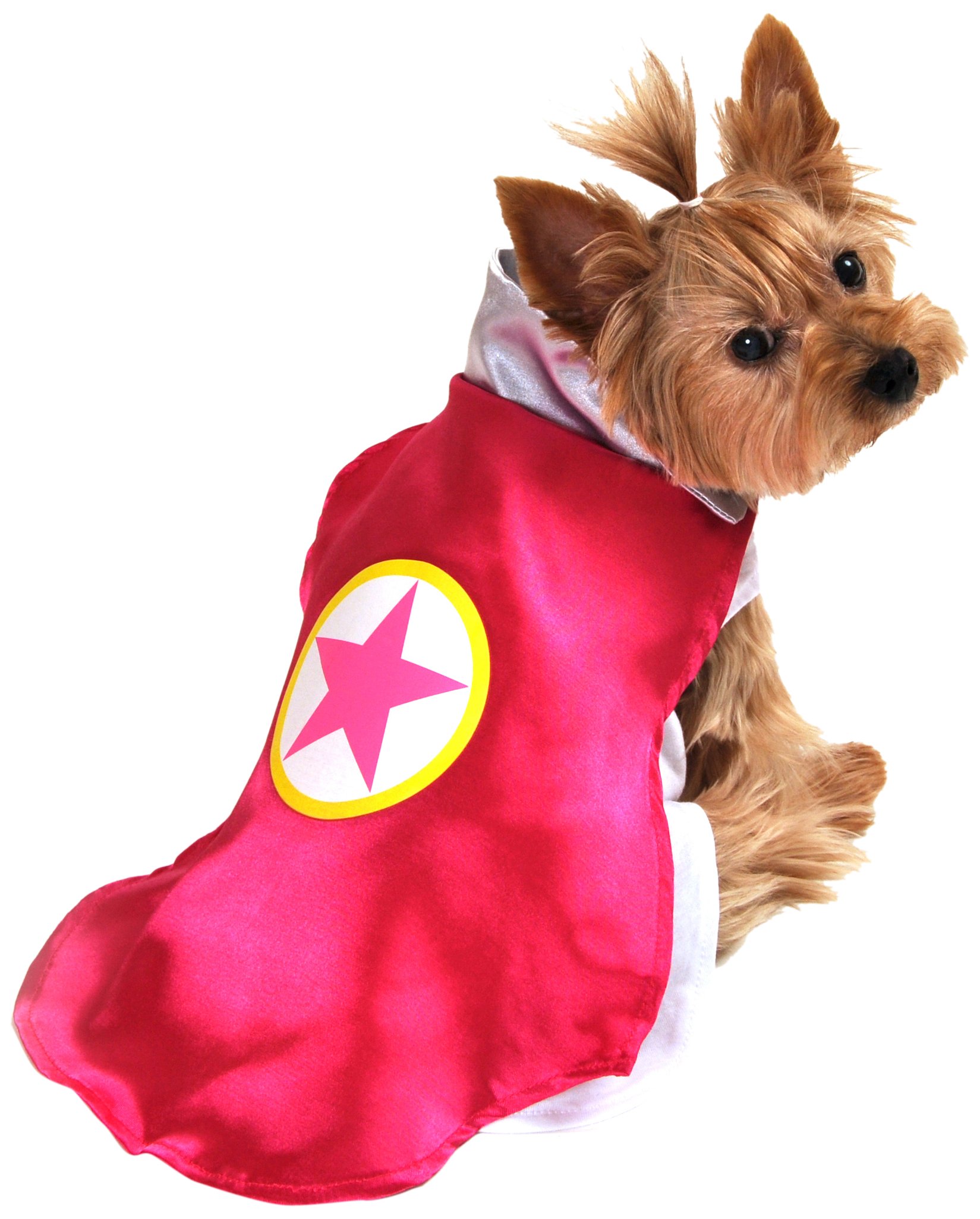 AP1092-S Superhero Dog Costume Pink - Adorable Pet Outfit for Halloween, Cosplay, and Birthday Parties