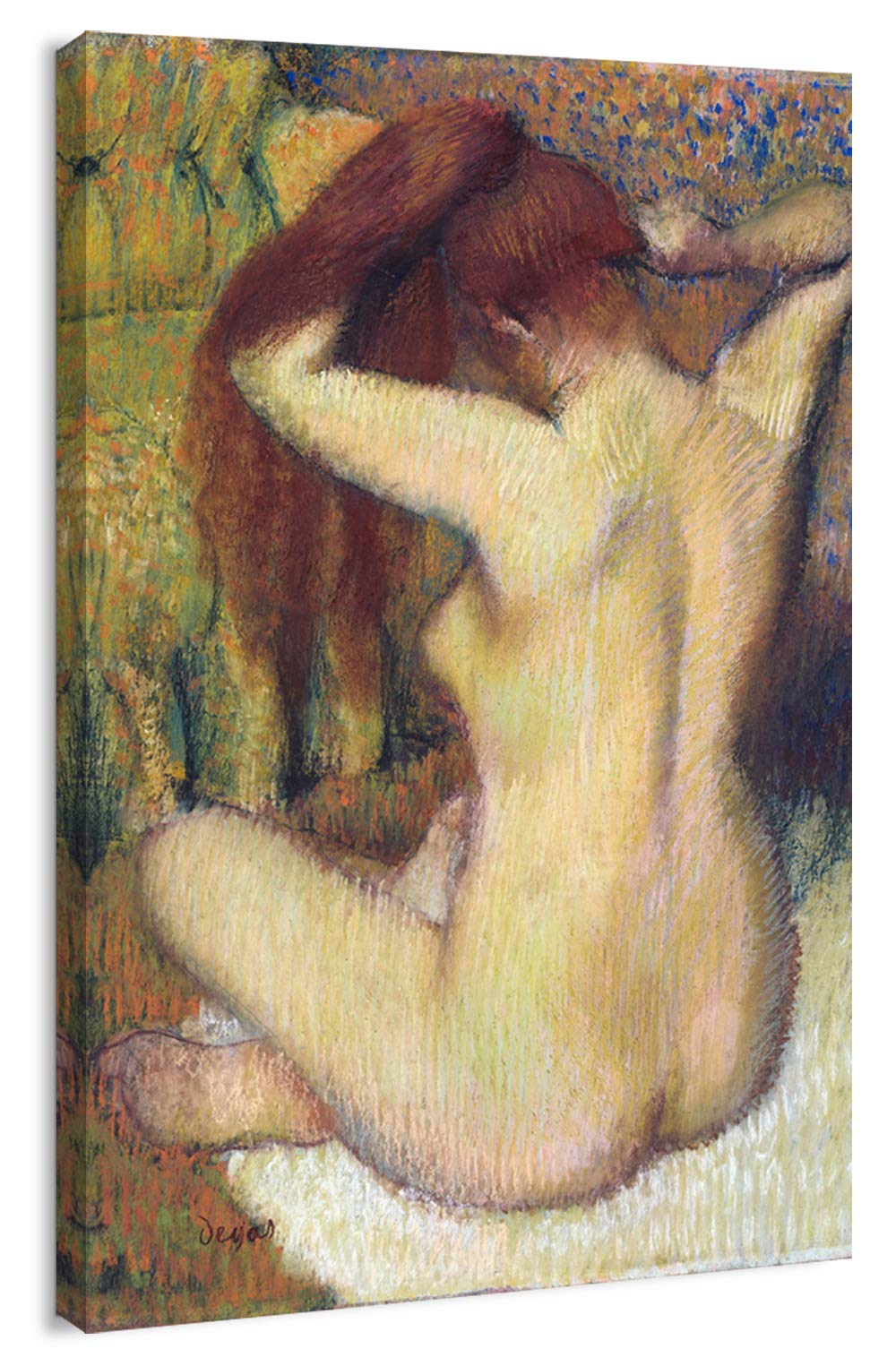 Degas Woman Combing Hair Canvas Print - 12x18 Wall Art for Living Room